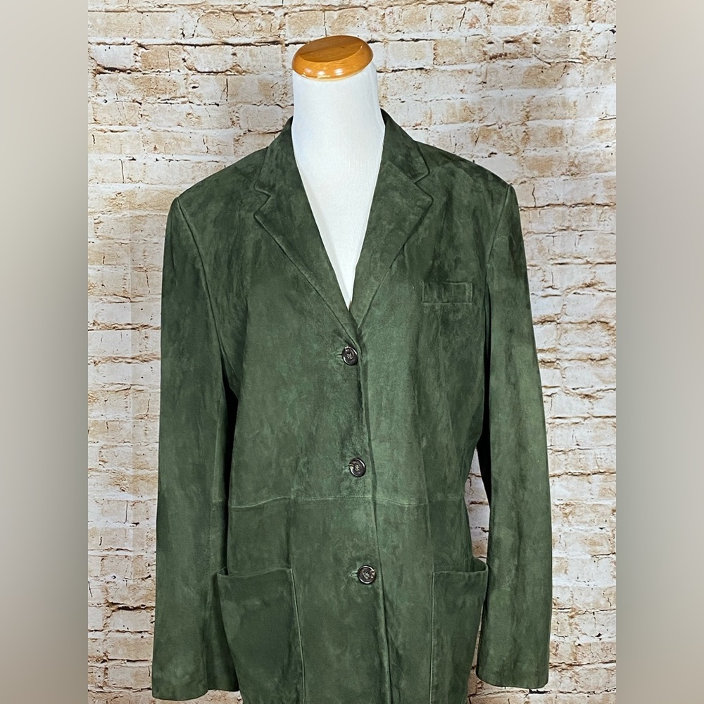 Ralph Lauren Forest Green Suede Blazer-L